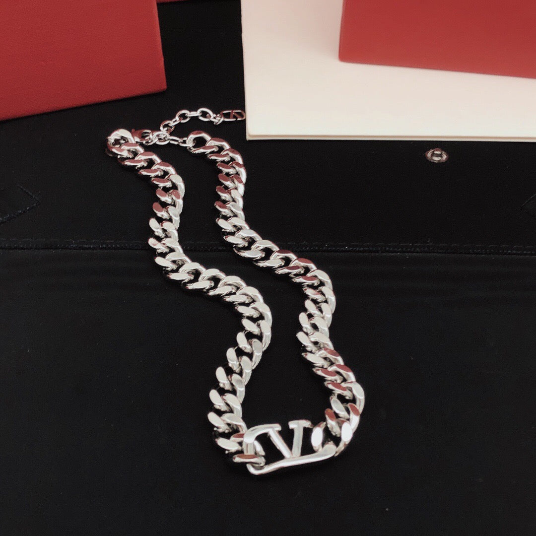 Martin Graham pendant necklace in polished metal-tone