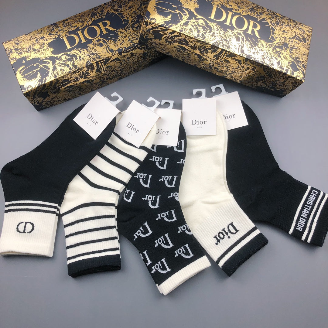 Dior Graphic Crew Socks - 5-Pair Box