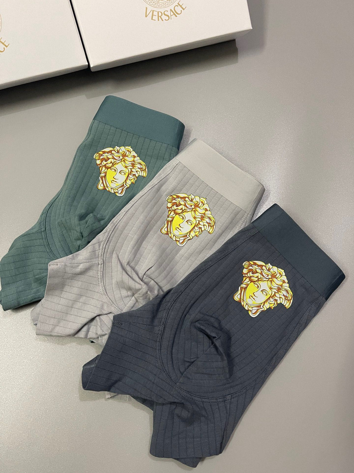 Versace Medallion Motifs Men's Boxer Briefs - 3-Piece Box