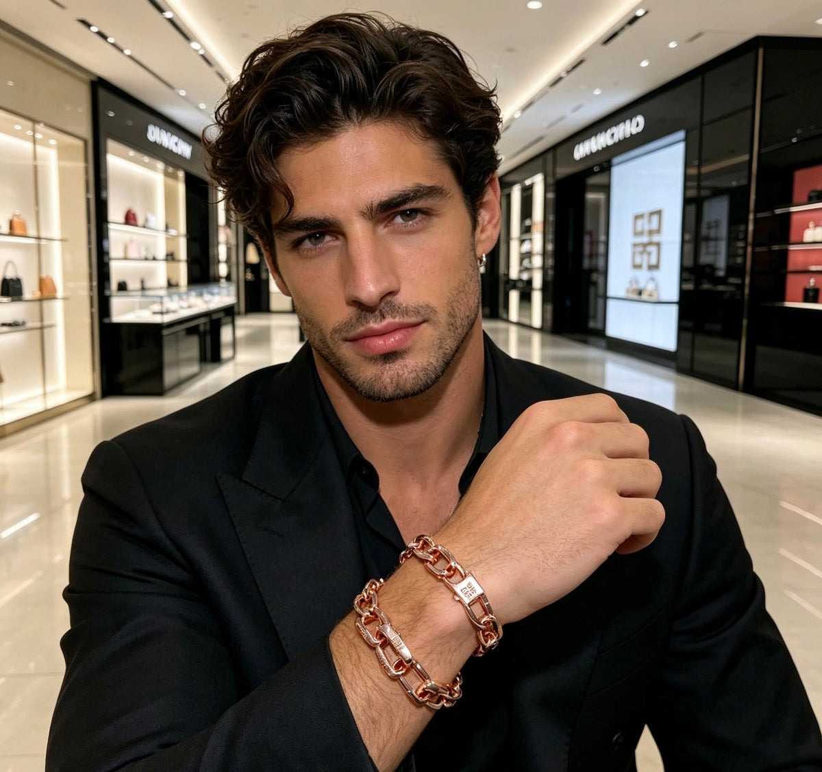 Martin Graham bracelet in polished metal-tone