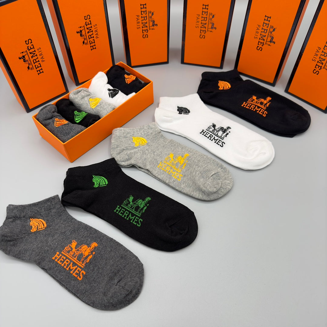 Hermes Short Socks - 5-Pair Set