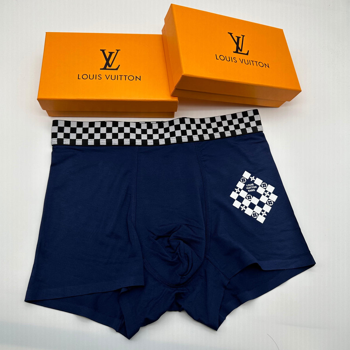 Louis Vuitton Navy, Black & Grey Men's Boxer Briefs - 3-Piece Box