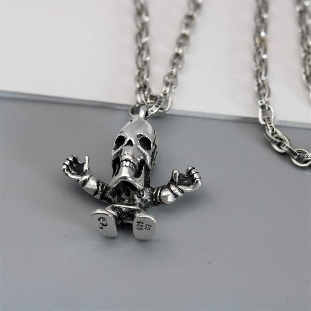 Martin Graham pendant necklace in polished metal-tone – close-up detail