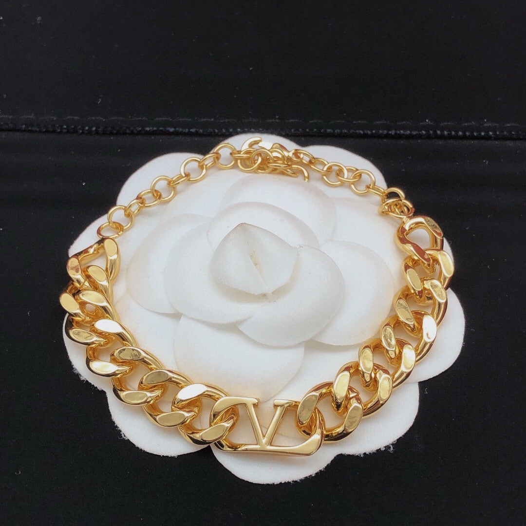 Martin Graham bracelet in polished metal-tone