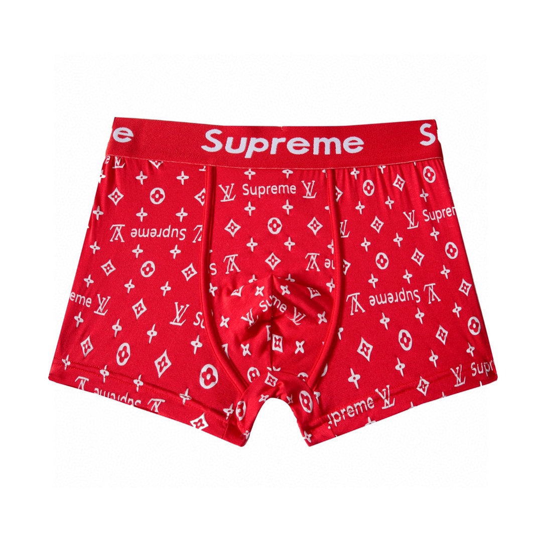 Louis Vuitton x Supreme Cotton All-Over Monogram-Style Prints Men's Boxer Briefs - 3-Piece Box