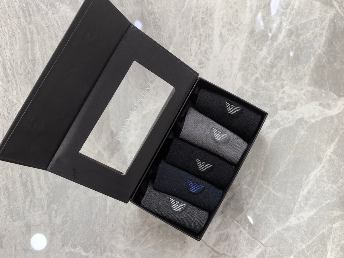 Emporio Armani Modal Blend Crew Socks - 5-Pair Set