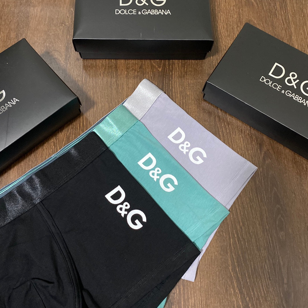 Dolce & Gabbana Clean Wordmark Details Men's Boxer Briefs - 3-Piece Box