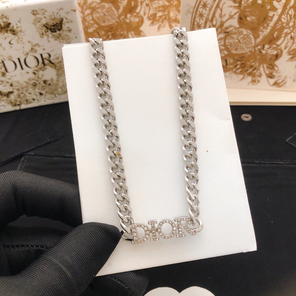 Martin Graham pendant necklace in polished metal-tone