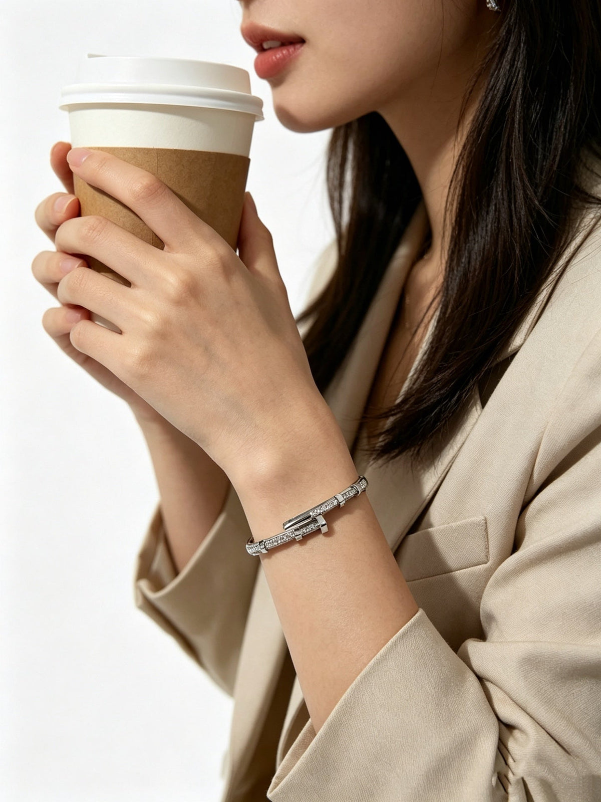 Martin Graham bracelet in polished metal-tone