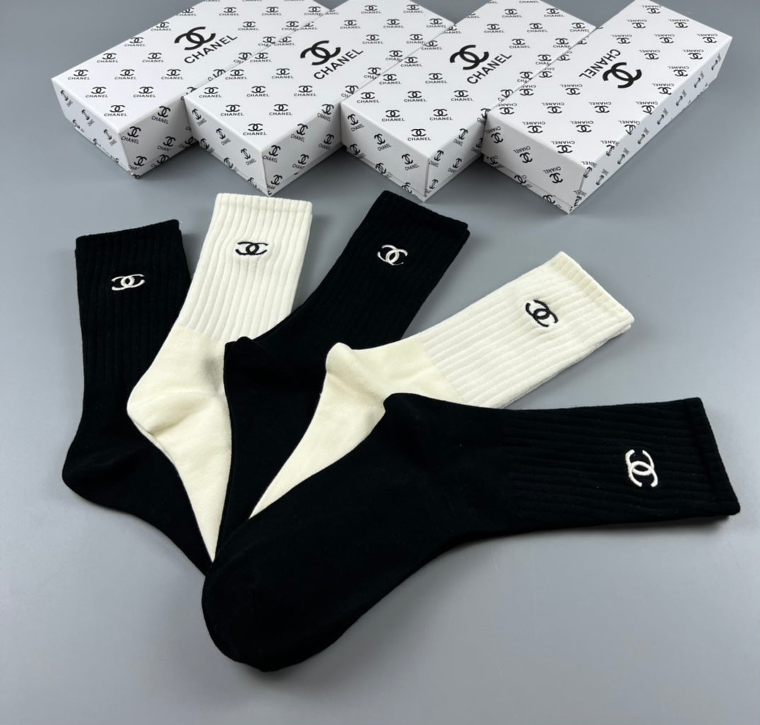 Chanel Crew Socks - 5-Pair Set