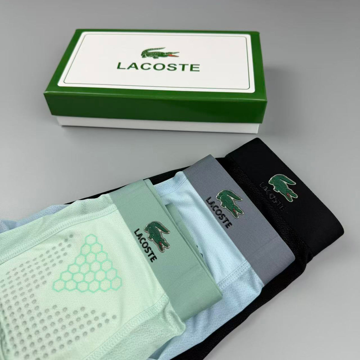 Lacoste Silk Logo Detail Men's Boxer Briefs - 3-Piece Box