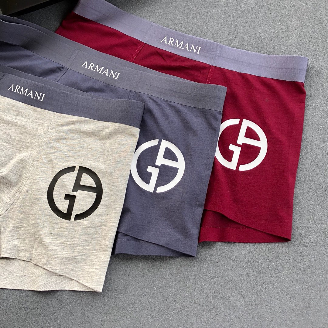 Armani Modal-Blend Logo Detail Men's Boxer Briefs - 3-Piece Box