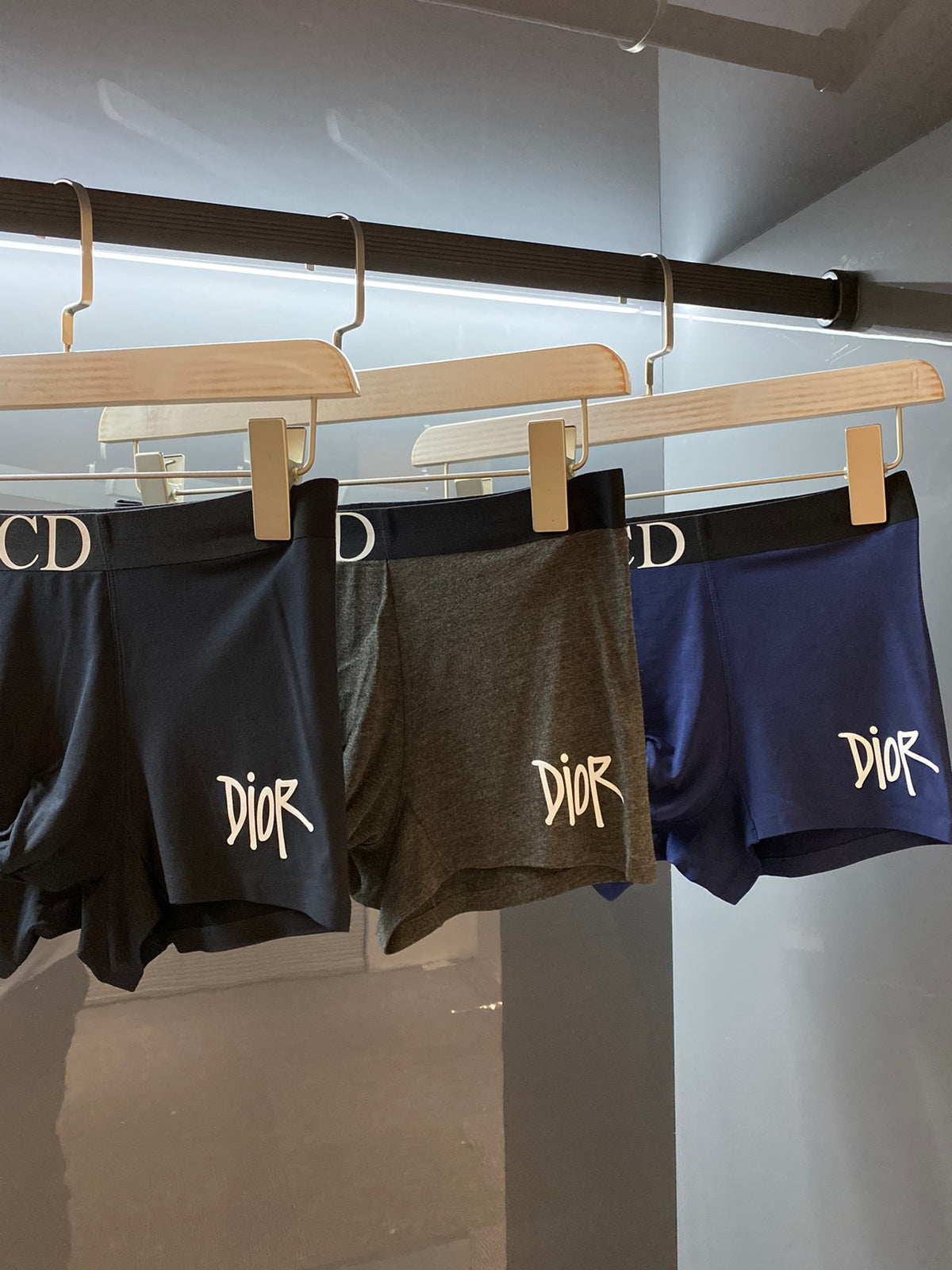 Dior Contrast Lettering Men's Boxer Briefs - 3-Piece Box