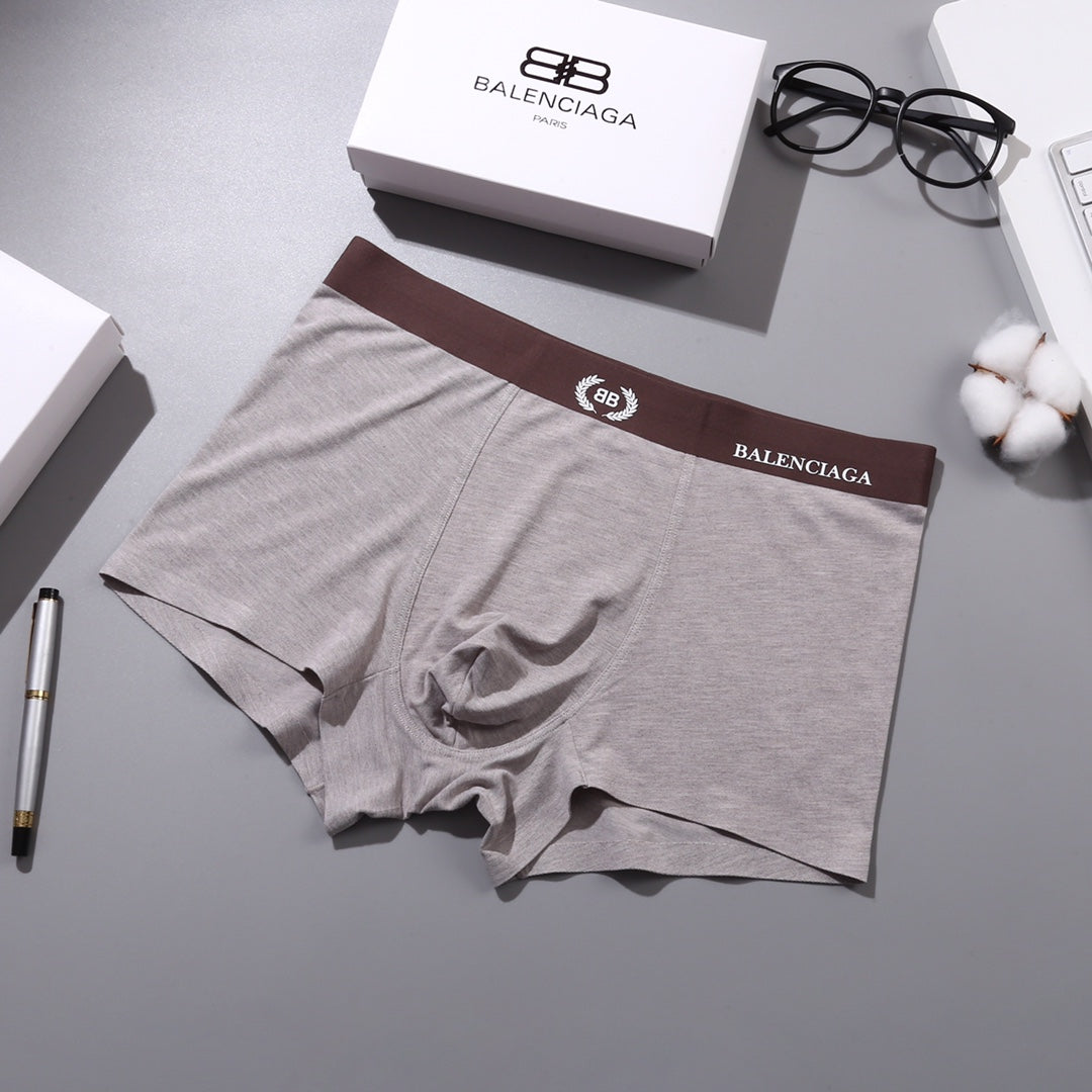 Balenciaga Tonal Logo Waistbands Men's Boxer Briefs - 3-Piece Box