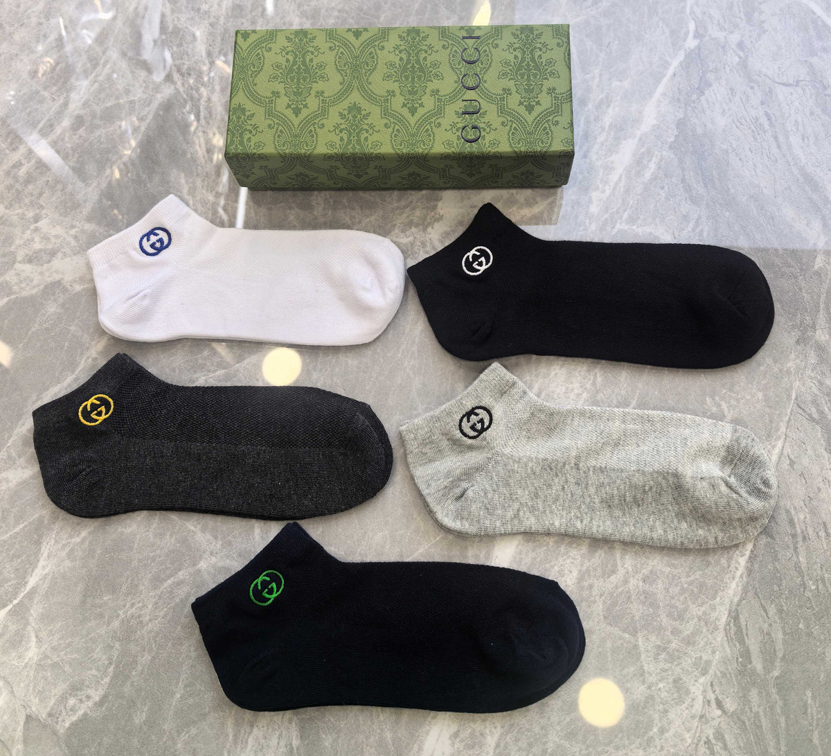 Gucci Cotton No-Show Socks - 5-Pair Set