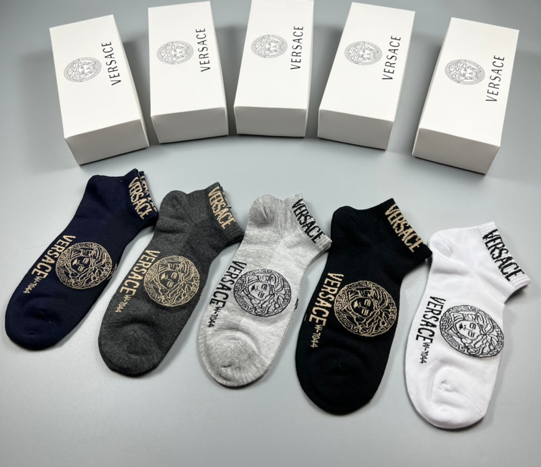 Versace Cotton Crew Socks - 5-Pair Set