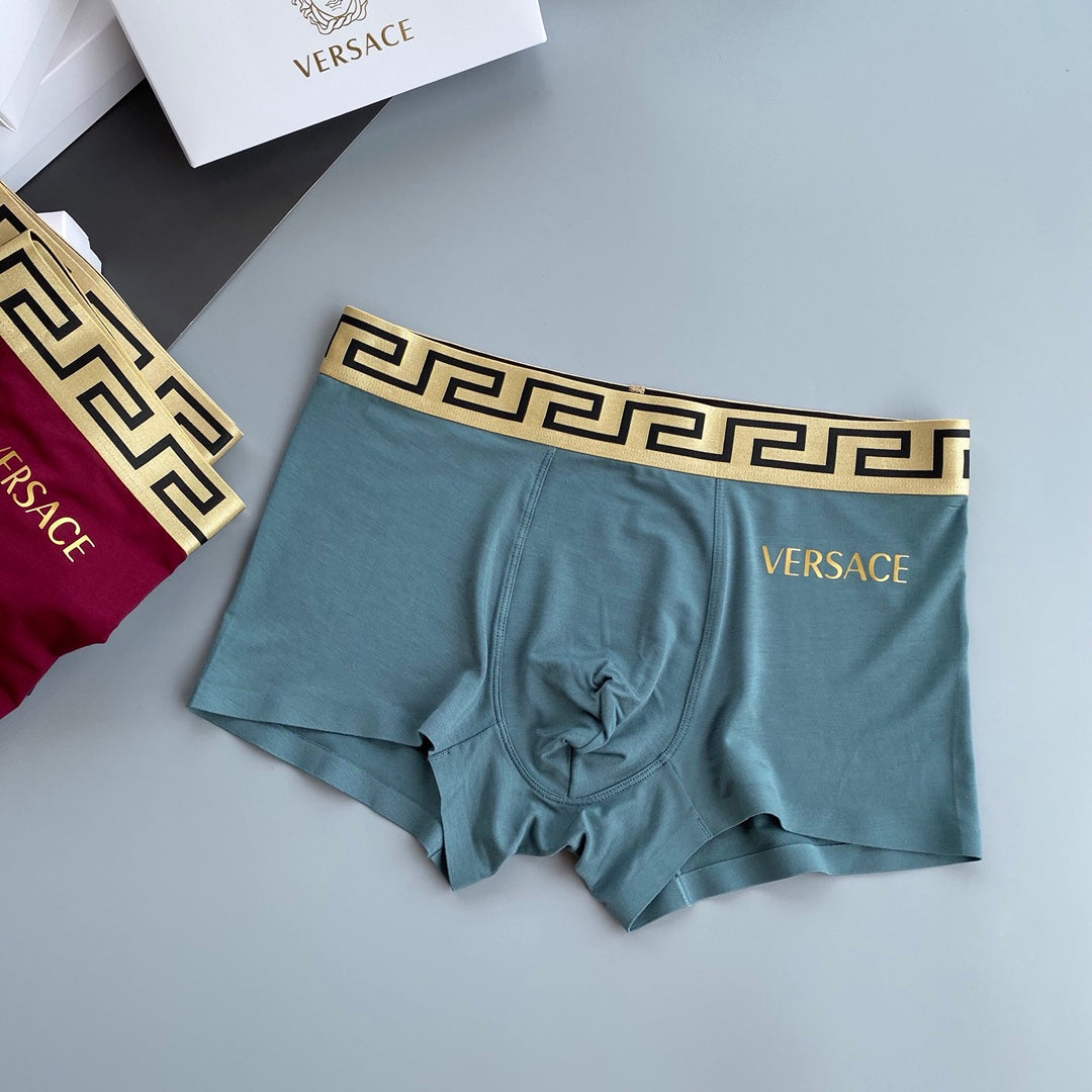 Versace Gold Wordmark Modal-Blend Boxer Briefs - Box of 3