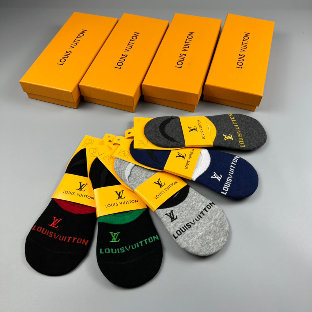 Louis Vuitton Wordmark No-Show Socks - Box of 5 Pairs