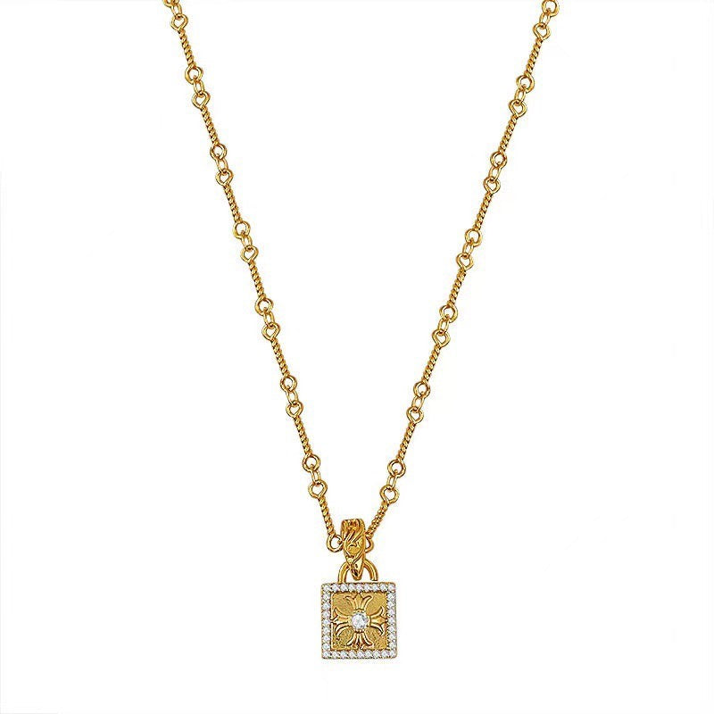 Martin Graham pendant necklace in polished metal-tone – close-up detail
