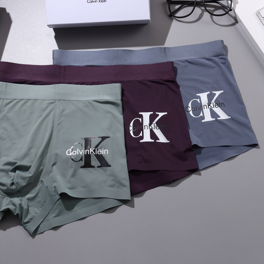 Calvin Klein Nylon-Blend Logo Detail Men's Boxer Briefs - 3-Piece Box
