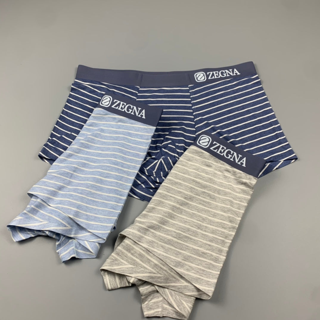 Zegna Clean Logo Waistbands Men's Boxer Briefs - 3-Piece Box