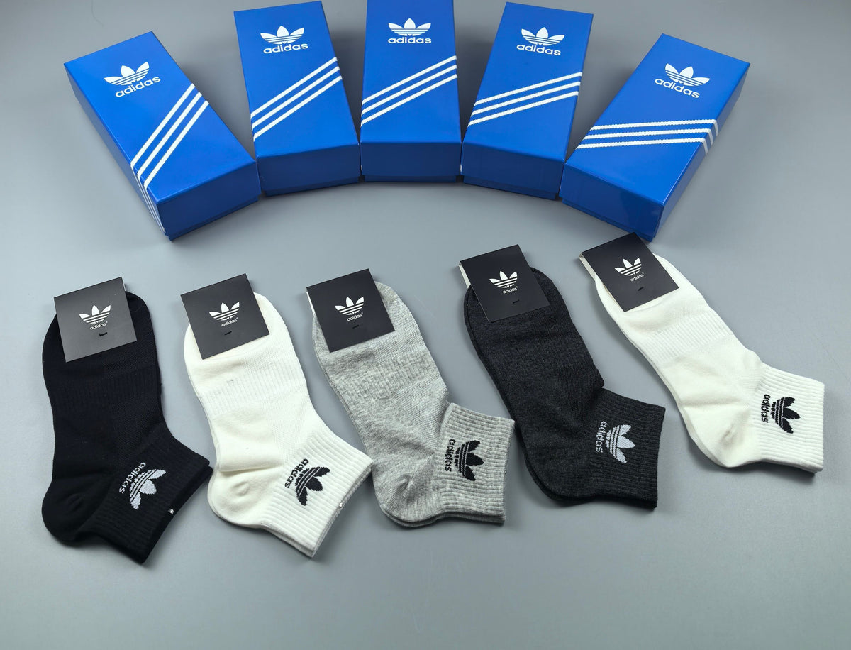 Adidas Cotton Socks - 5-Pair Set