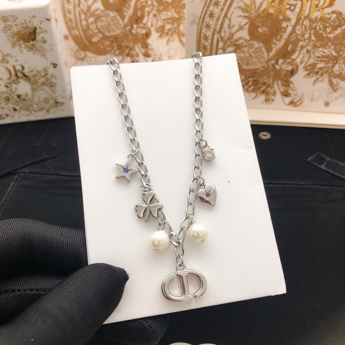 Martin Graham pendant necklace in polished metal-tone