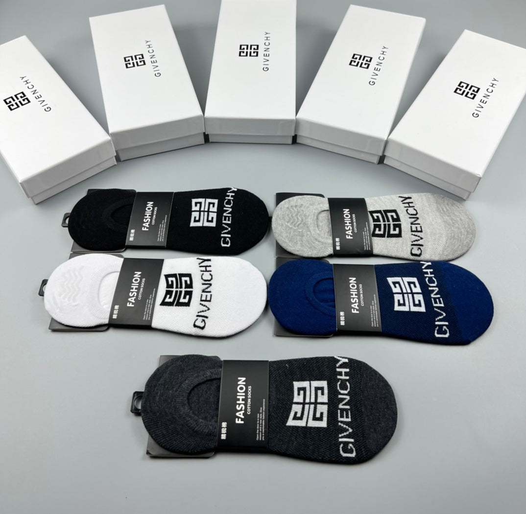 Givenchy Cotton No-Show Socks - 5-Pair Set