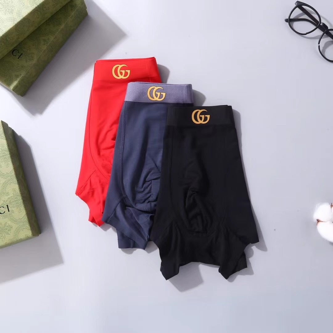 Gucci Gold-Tone Waistband Details Men's Boxer Briefs - 3-Piece Box