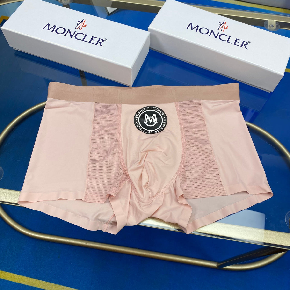 Moncler Cotton Circular Patch Details Men's Boxer Briefs - 3-Piece Box