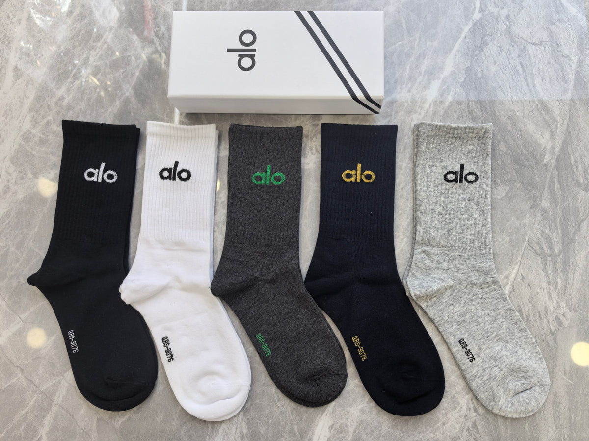 Alo Cotton Crew Socks - 5-Pair Pack