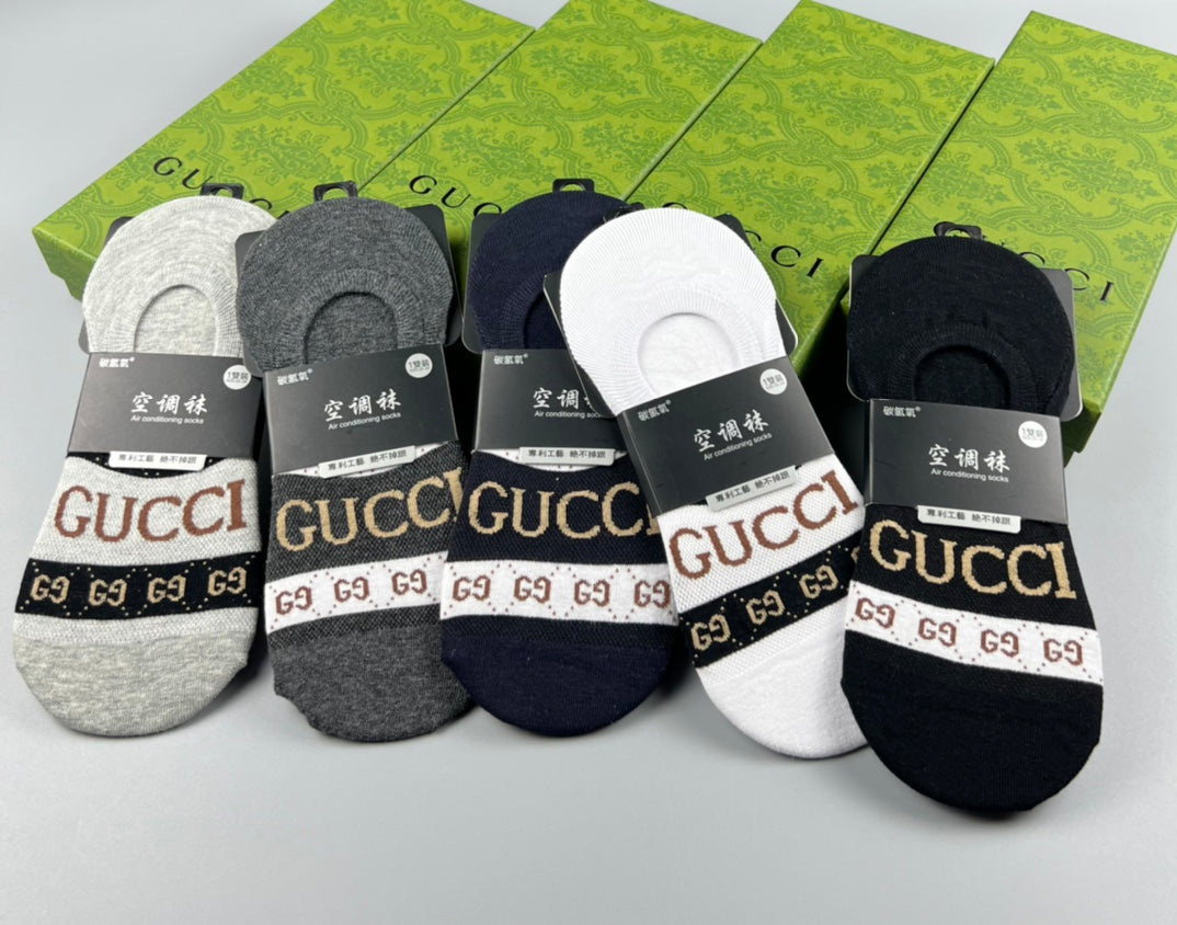 Gucci Cotton No-Show Socks - 5-Pair Set