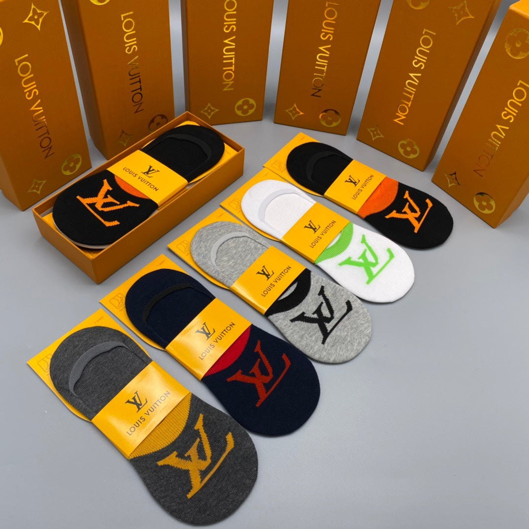 Louis Vuitton Logo No-Show No-Show Socks - 5-Pair Box