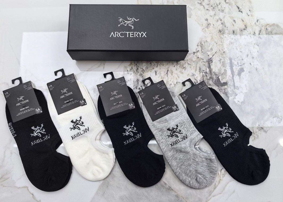 Arc'teryx Cotton Mixed Neutral Logo Detail No-Show Socks