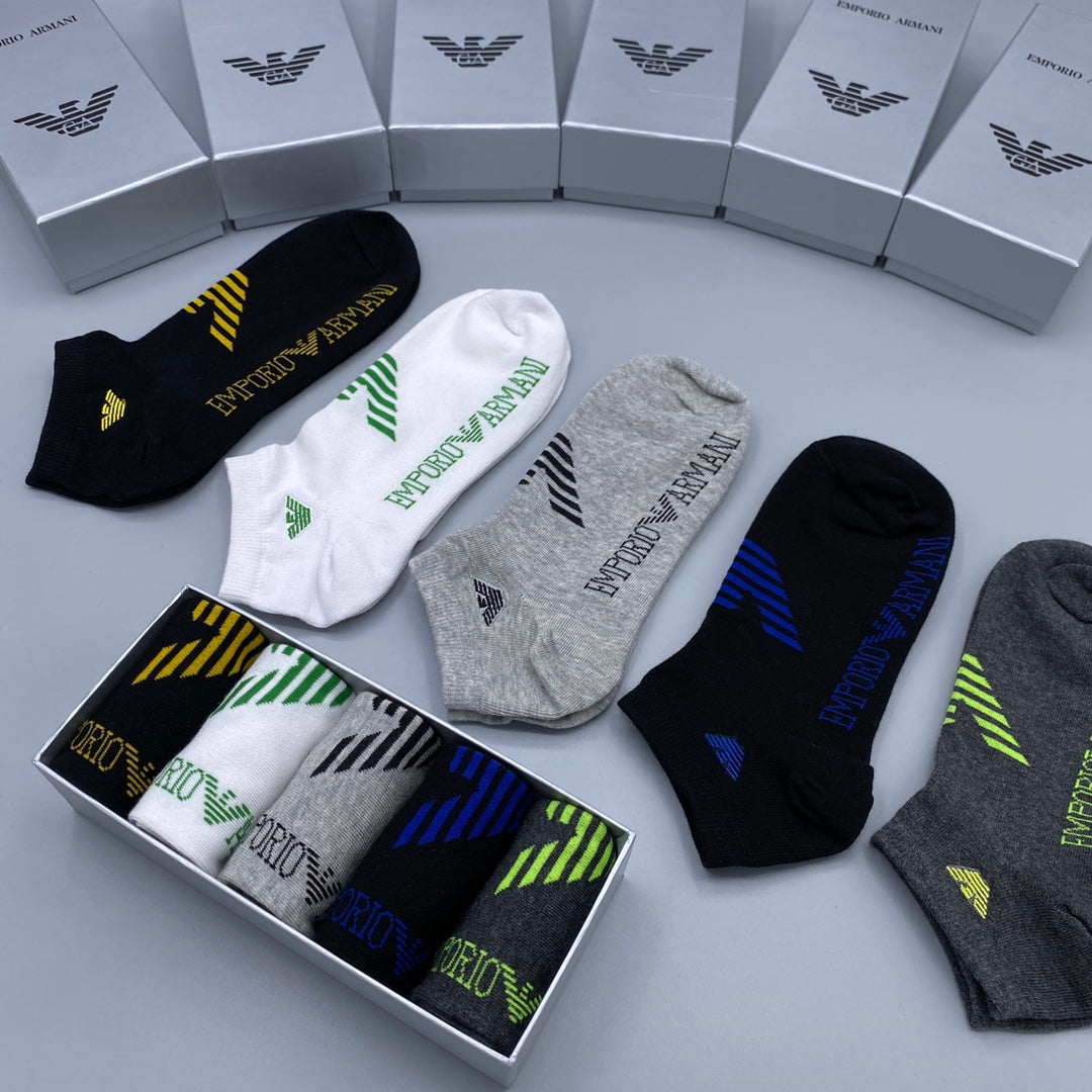 Emporio Armani Breathable Short Socks – 5-Pair Pack