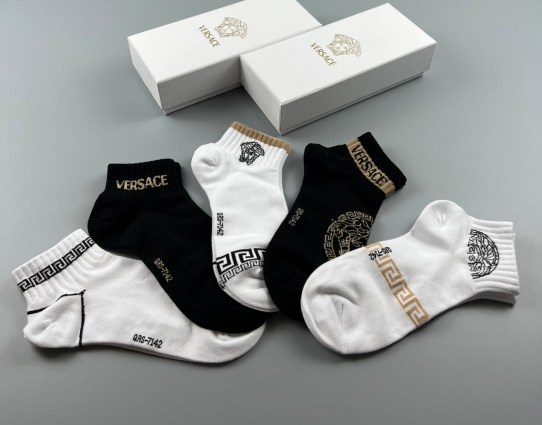 Versace Cotton Crew Socks - 5-Pair Set