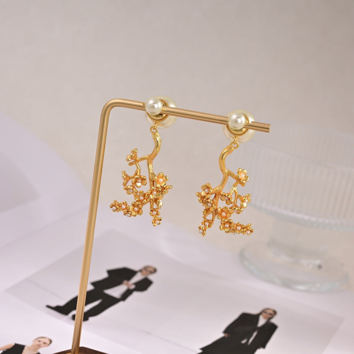 Martin Graham earrings in polished metal-tone