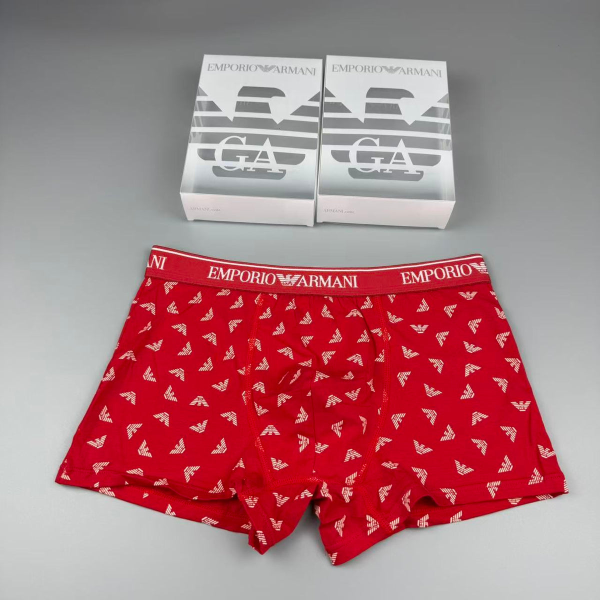Armani Multi-Colour Letter Print Cotton Men's Boxer Briefs - 3-Piece Box