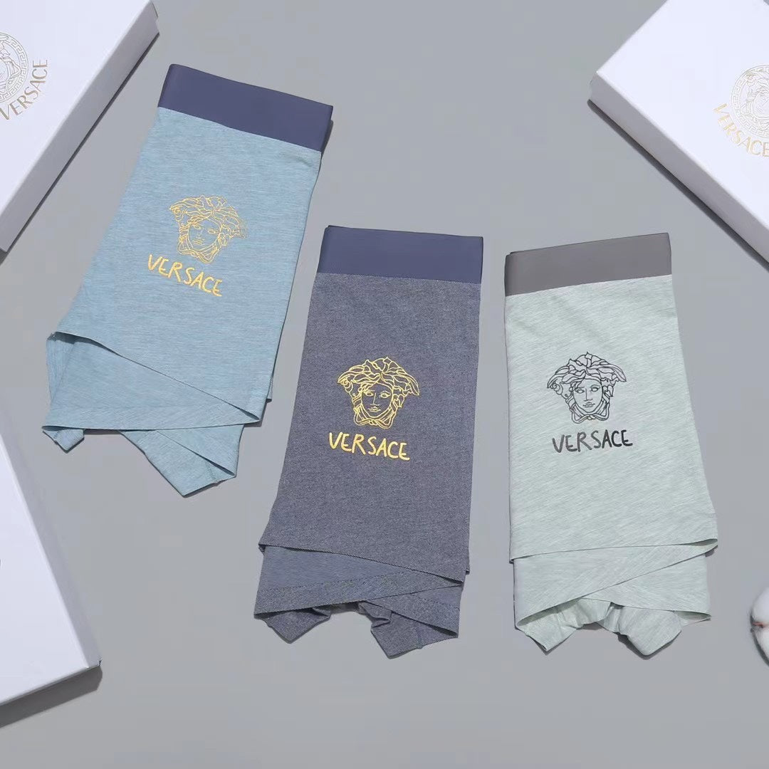 Versace Gold-Tone Medallion Details Men's Boxer Briefs - 3-Piece Box