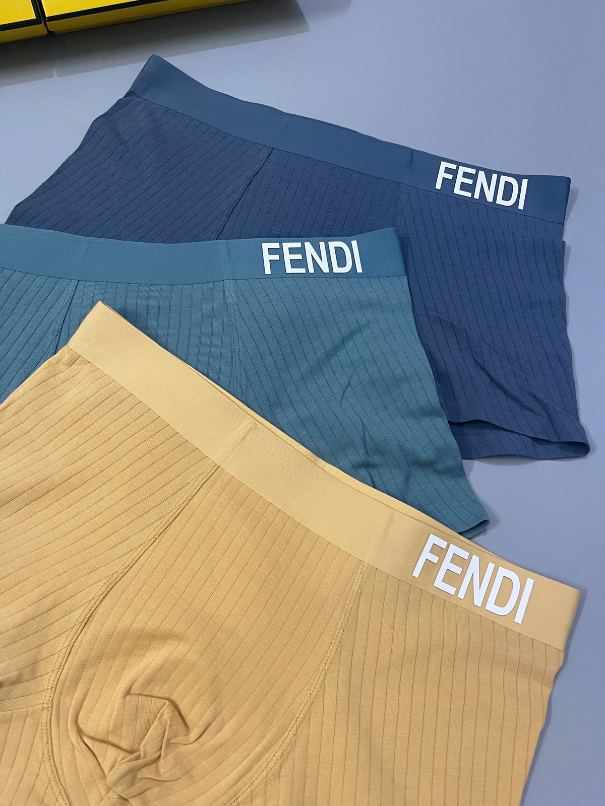 Fendi Raised Logo Men's Trunk Underwear - 3-Piece Box
