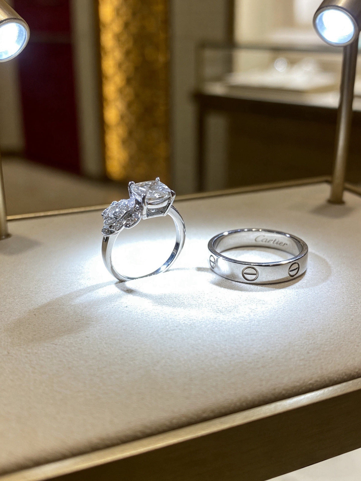 Martin Graham ring in polished metal-tone