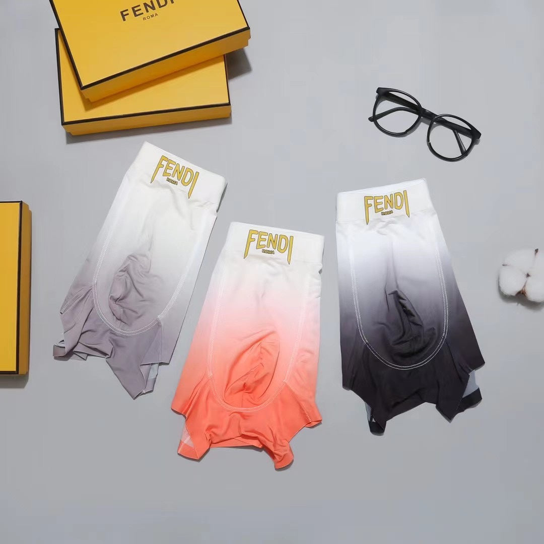 Fendi Coral, White And Grey Gradient Boxer Briefs Men's Boxer Briefs - 3-Piece Box