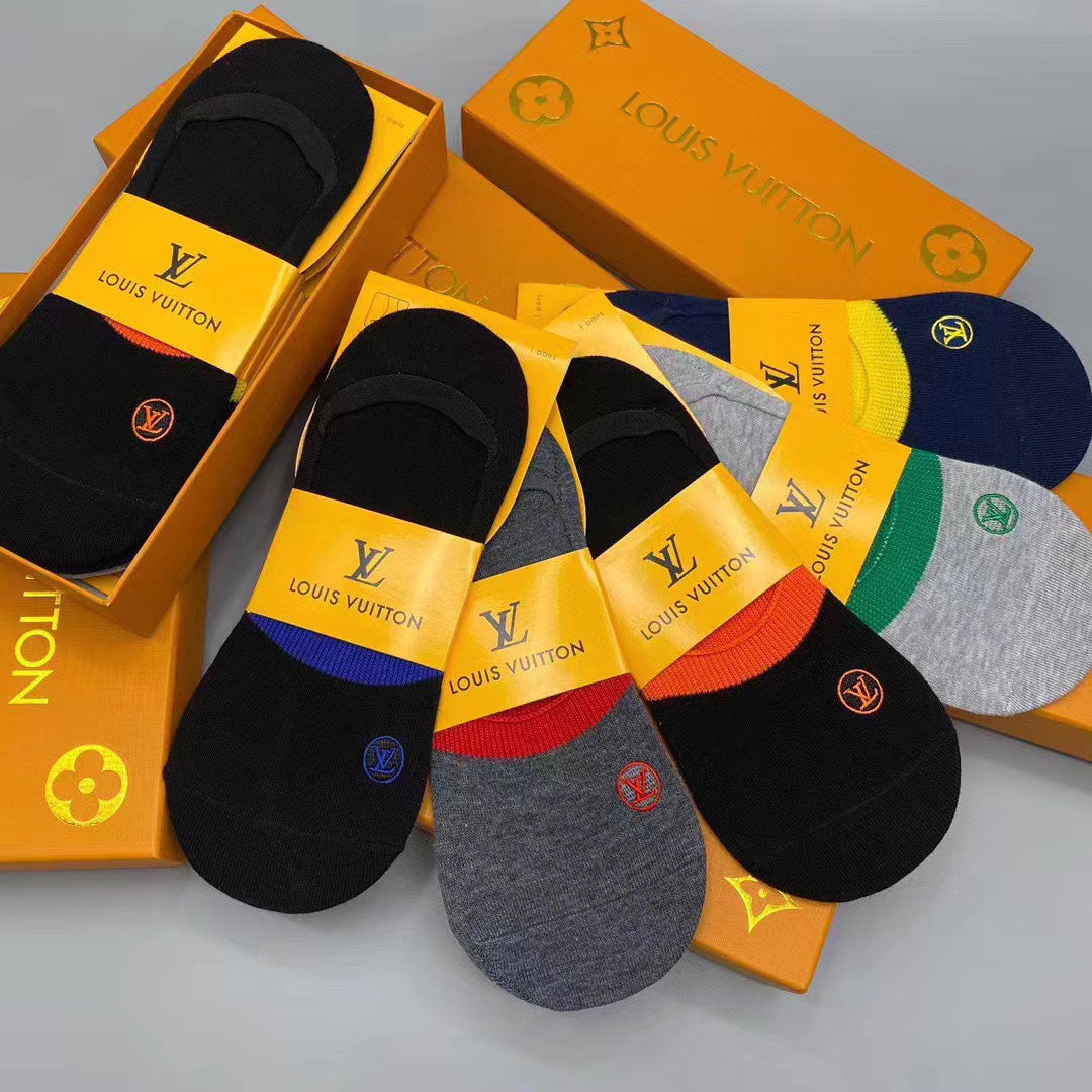 Louis Vuitton Logo No-Show No-Show Socks - 5-Pair Box