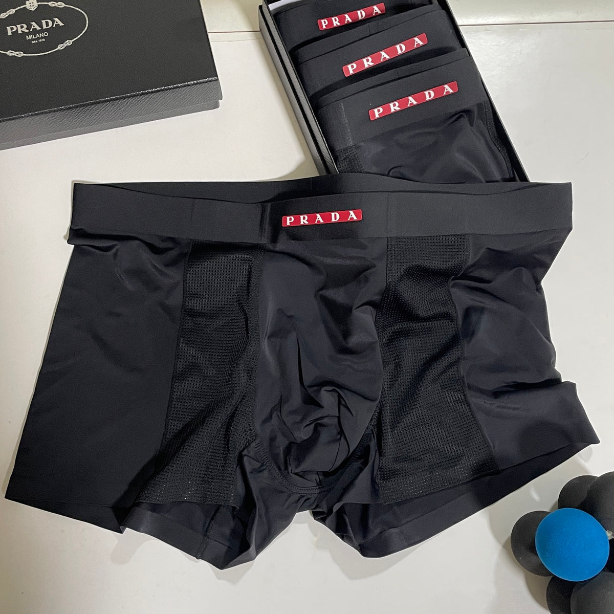 Prada Black Men's Boxer Briefs - 3-Piece Box