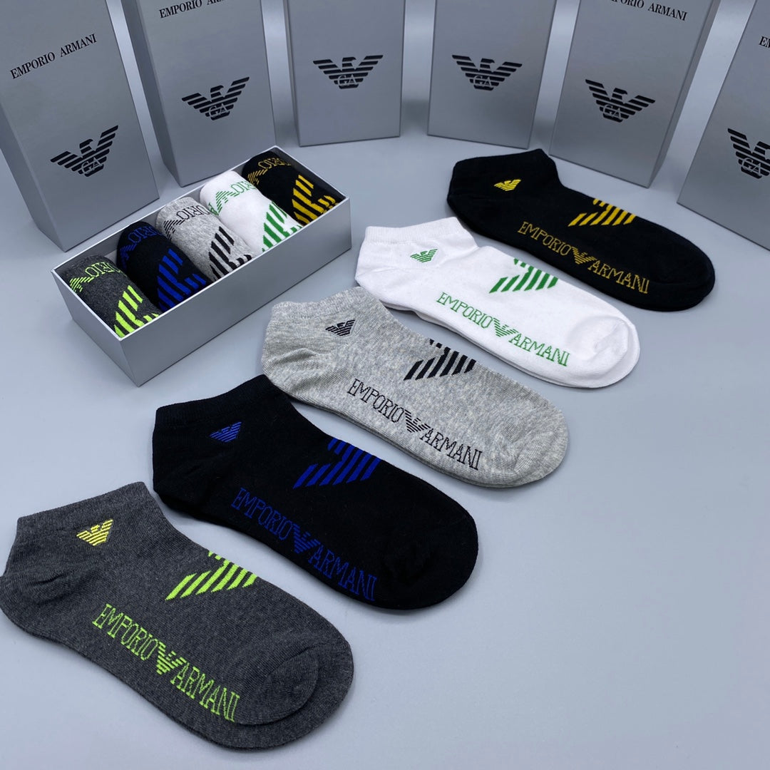 Emporio Armani Breathable Short Socks – 5-Pair Pack