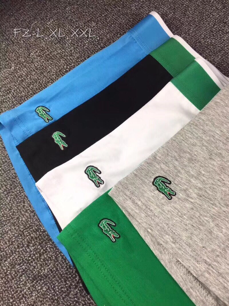 Lacoste Cotton Striped Logo Waistbands Men's Boxer Briefs - 3-Piece Box