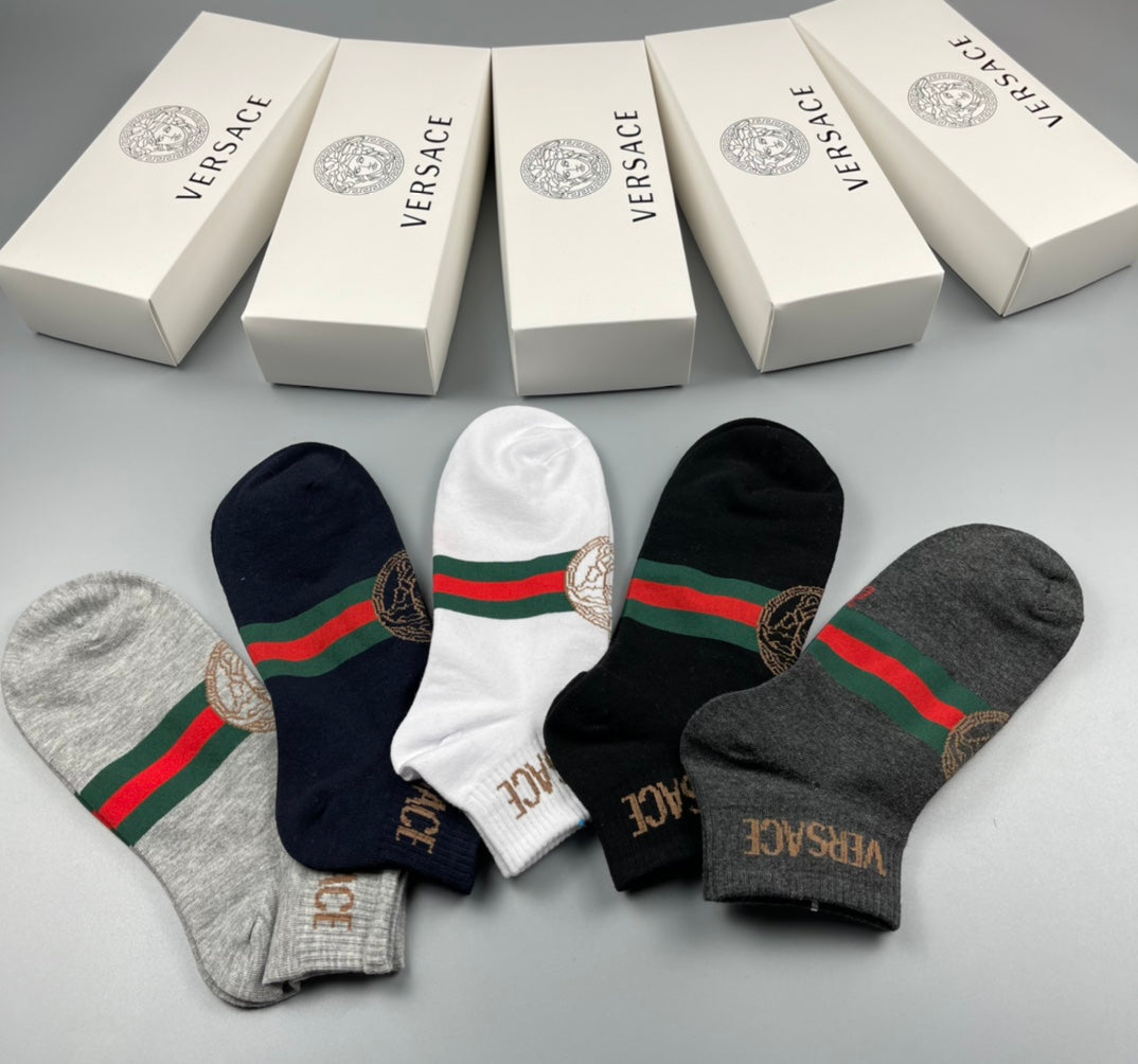 Versace Cotton Crew Socks - 5-Pair Set
