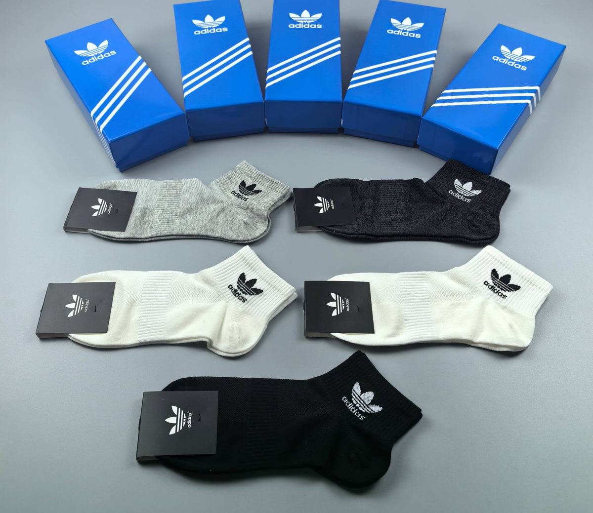 Adidas Cotton Socks - 5-Pair Set
