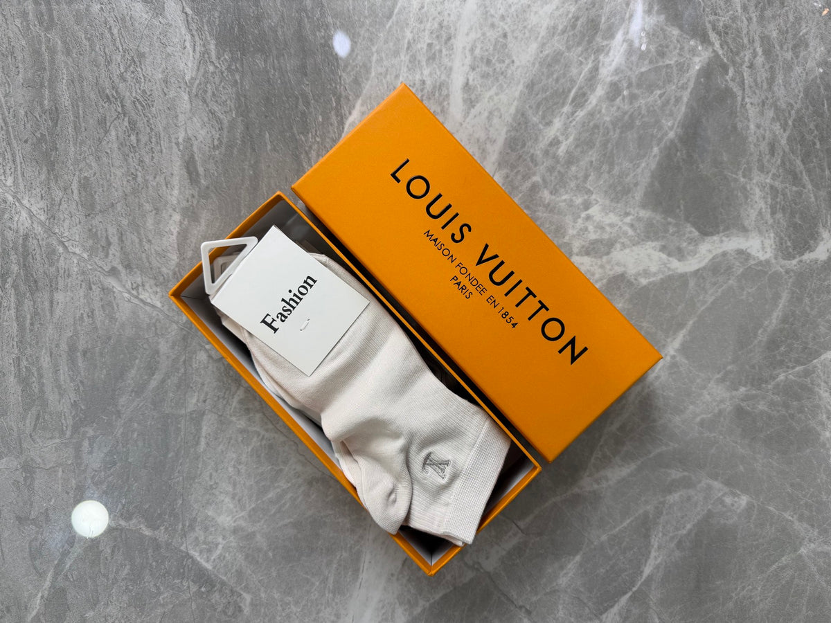 Louis Vuitton Modal Restrained Contrast Motifs Ankle Socks - 5-Pair Set