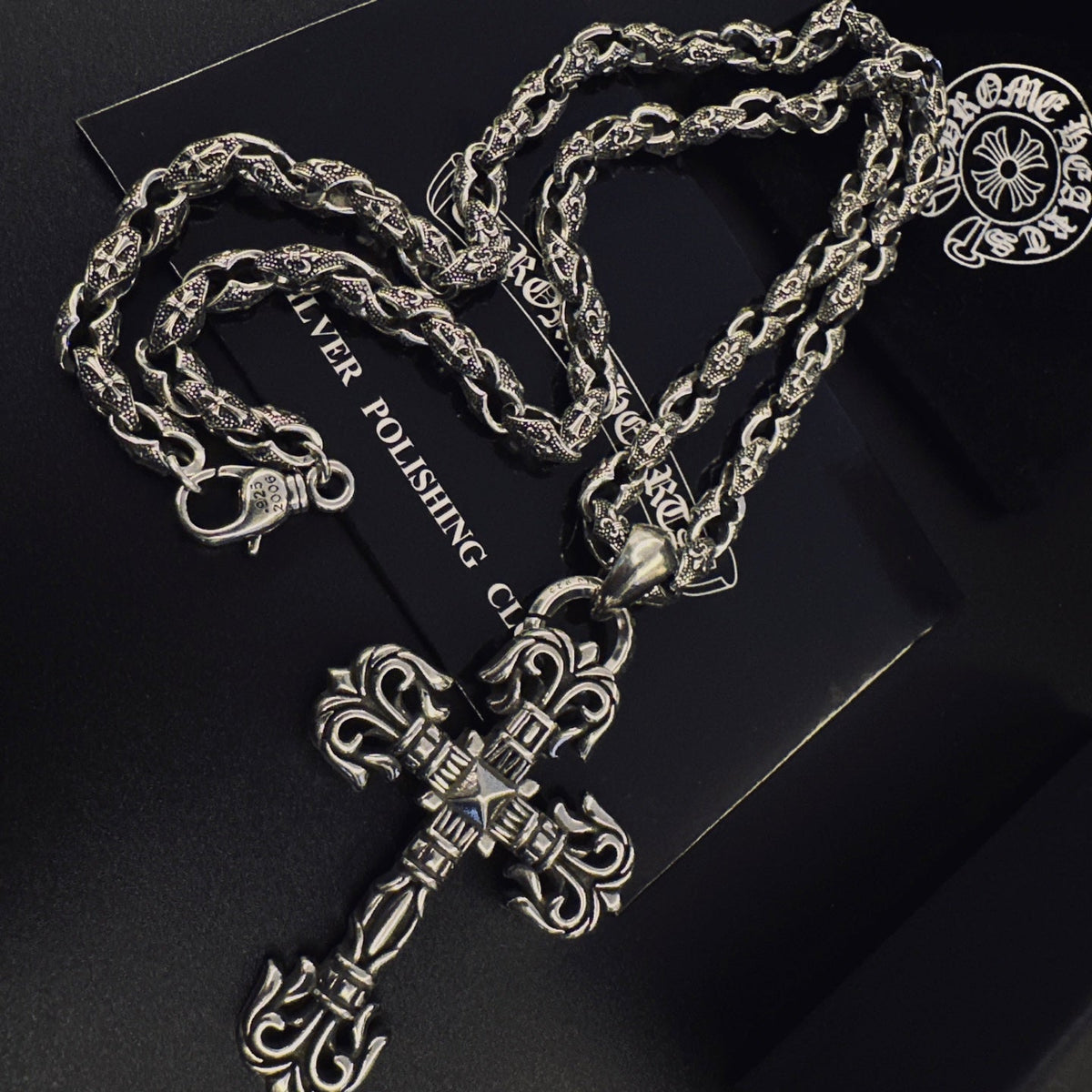 Martin Graham pendant necklace in polished metal-tone – styled product view